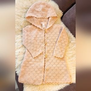 *SOLD* Girl's Blush Pink Wool Blend Sweater Coat